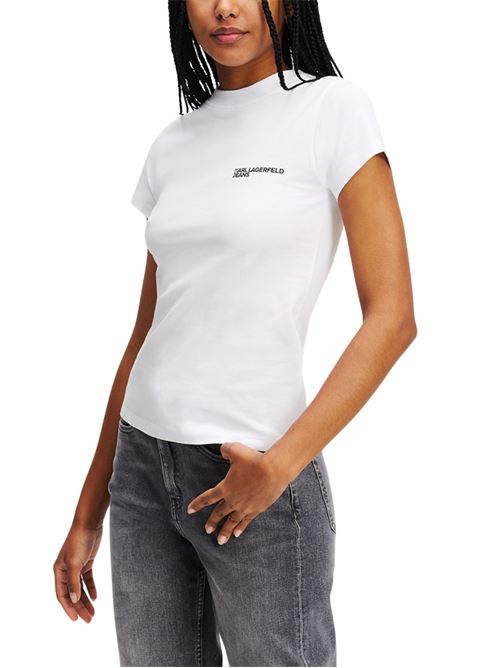 T-shirt bianca in cotone Karl Lagerfeld jeans | A1W17004100